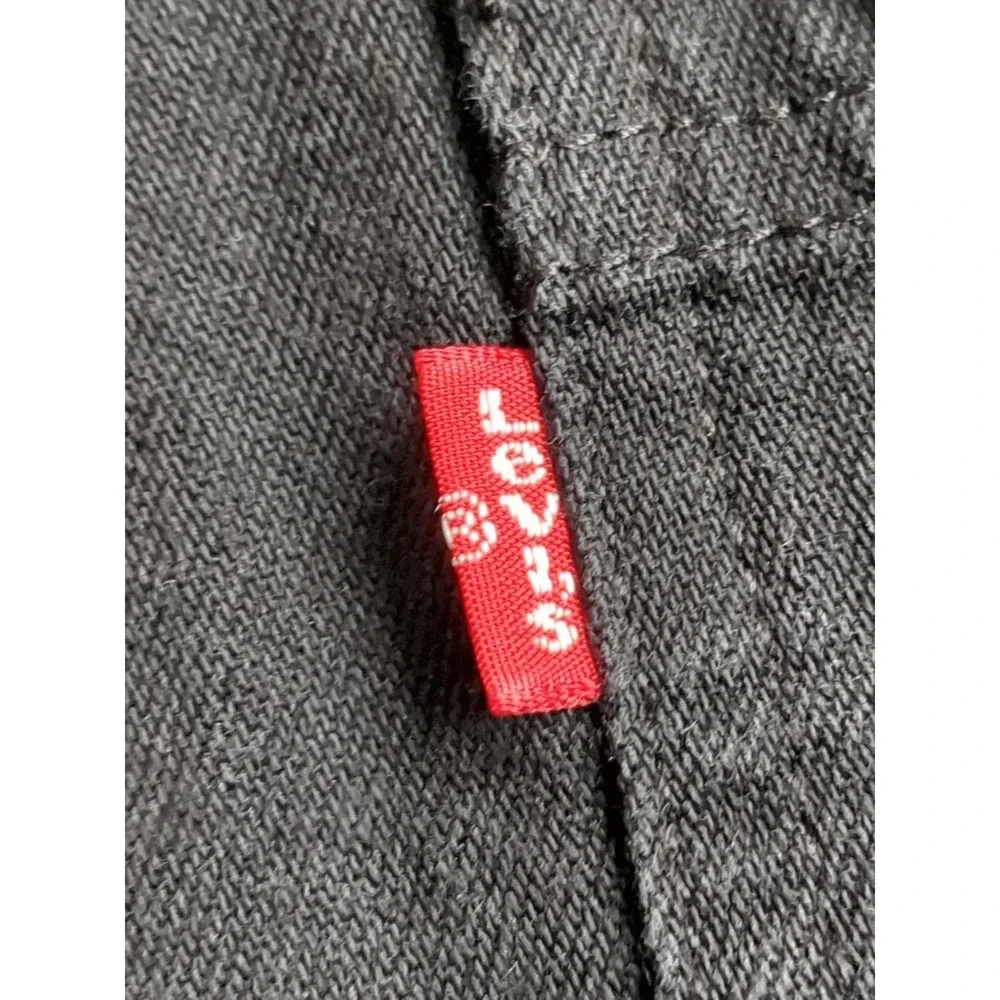 Vtg Levi's Red Tab Denim Shirt Metal Button Long Sleeve Button Up Black Size XXL